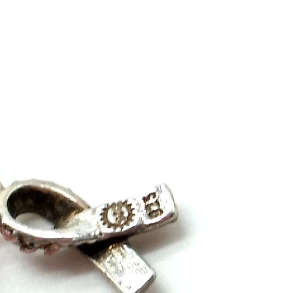 Pink & Silver-tone Breast Cancer Awareness Beaded Bracelet w Sterling Pink Charm - Picture 6 of 11